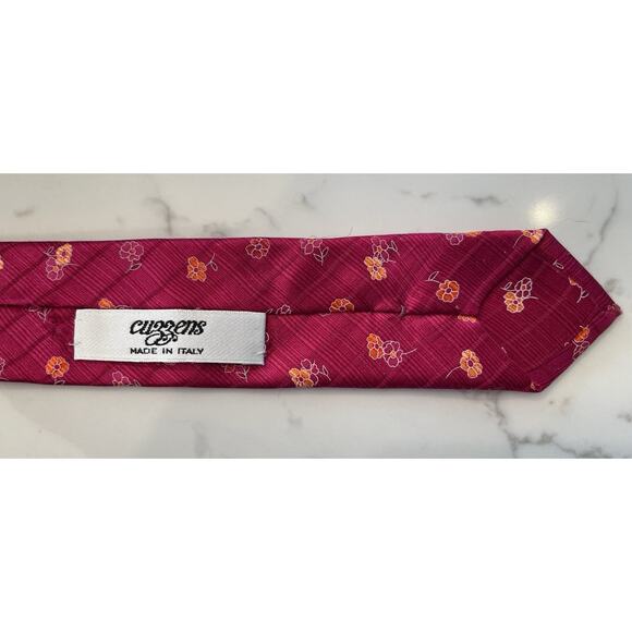DOLCEPUNTA Cuzzens Luxury Floral Foulard Italian 100% Silk Tie XL 61.25 x 3.75 - Picture 6 of 7